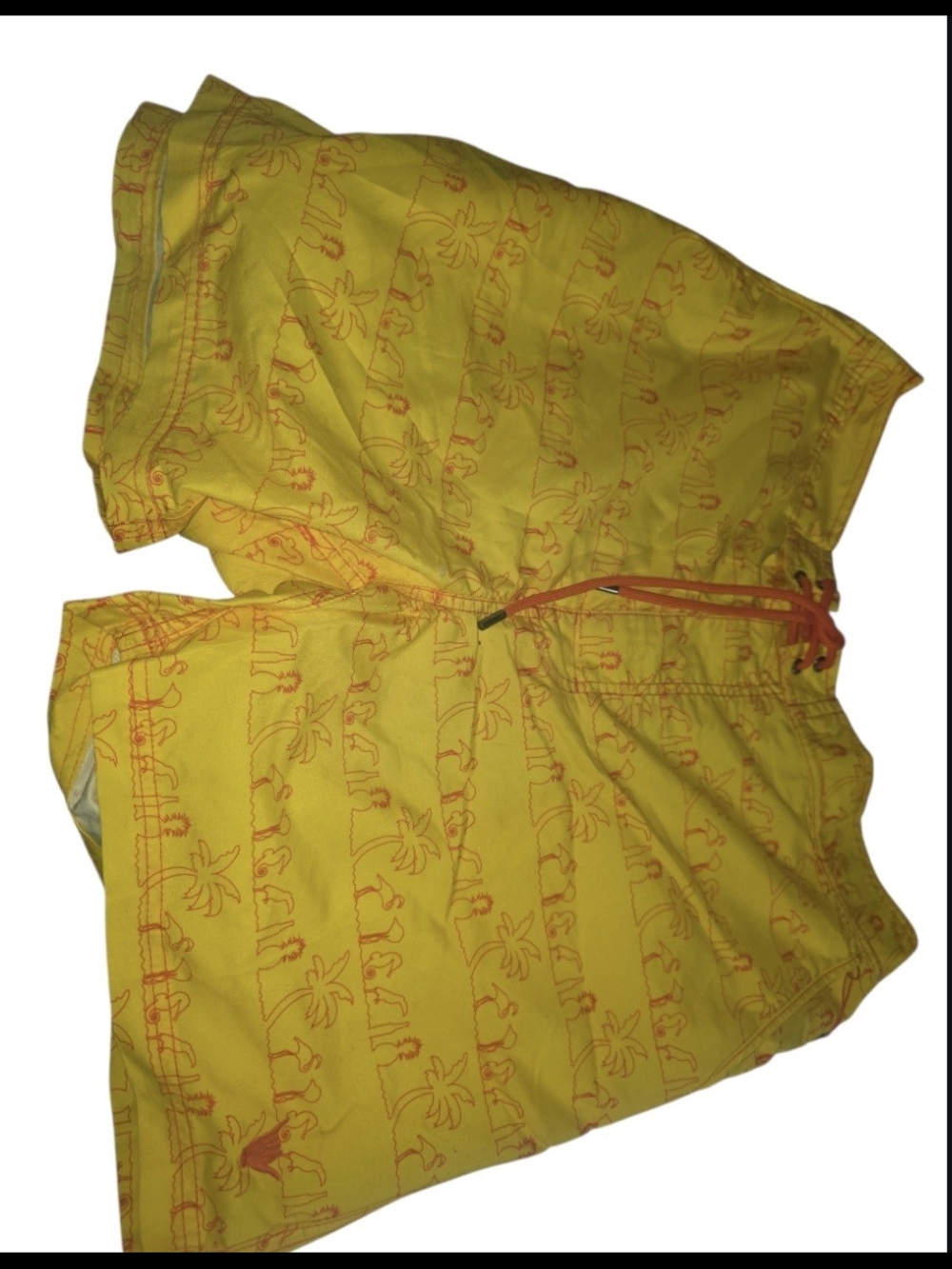 Men's Yellow Palm-Print Swim Trunks